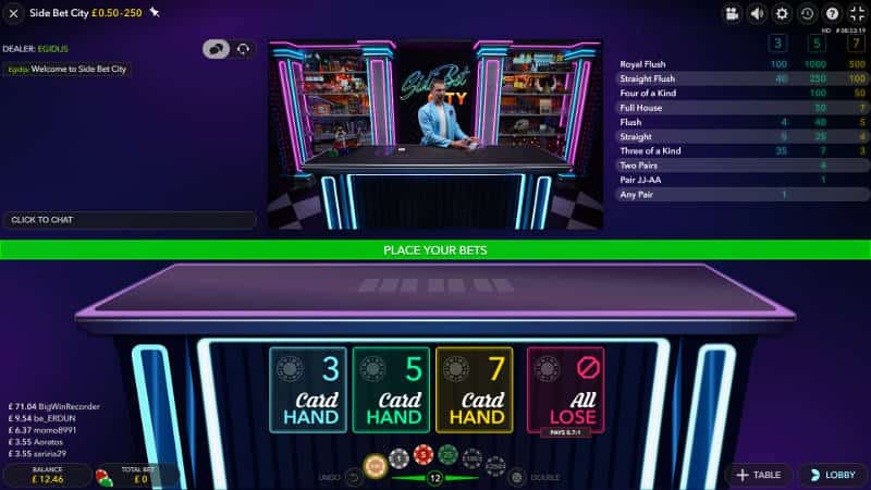 Side Bet City Spin Modes