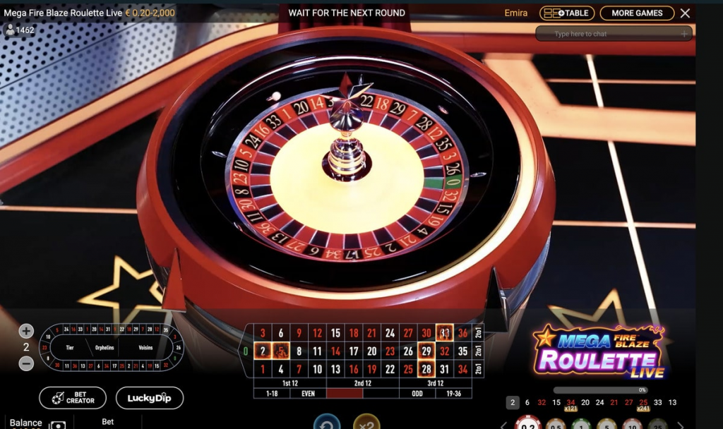 Mega Fire Blaze Roulette Spin Modes