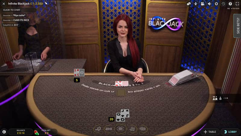 Infinite Blackjack Top-up Phase